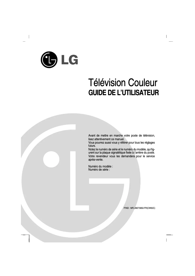 Image de la première page du manuel de l'appareil 29SA1RL