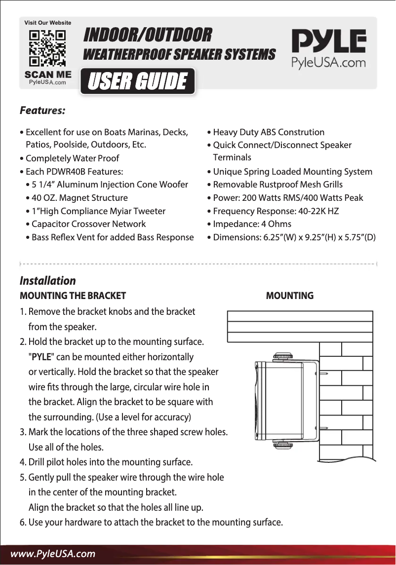 Image de la première page du manuel de l'appareil PDWR40B