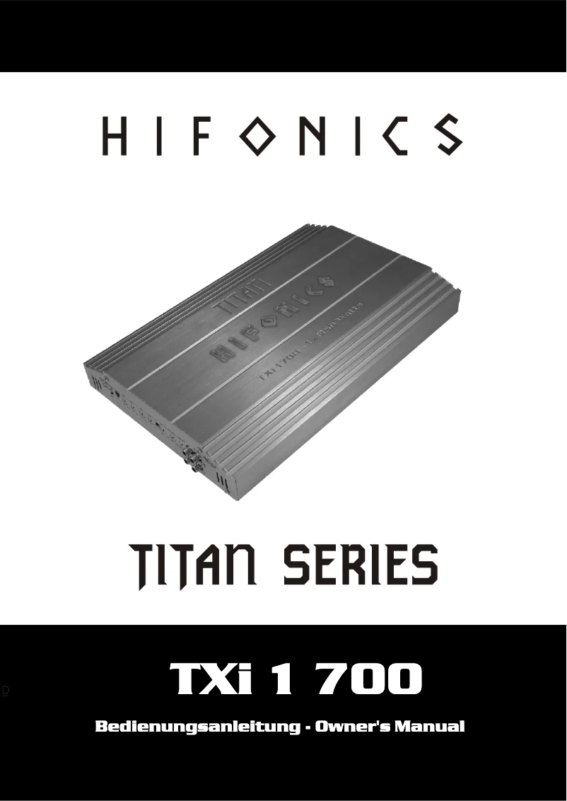 Image de la première page du manuel de l'appareil TXI 1700