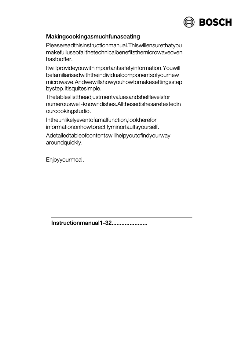 Page 1 de la notice Manuel utilisateur Bosch HMT75M461