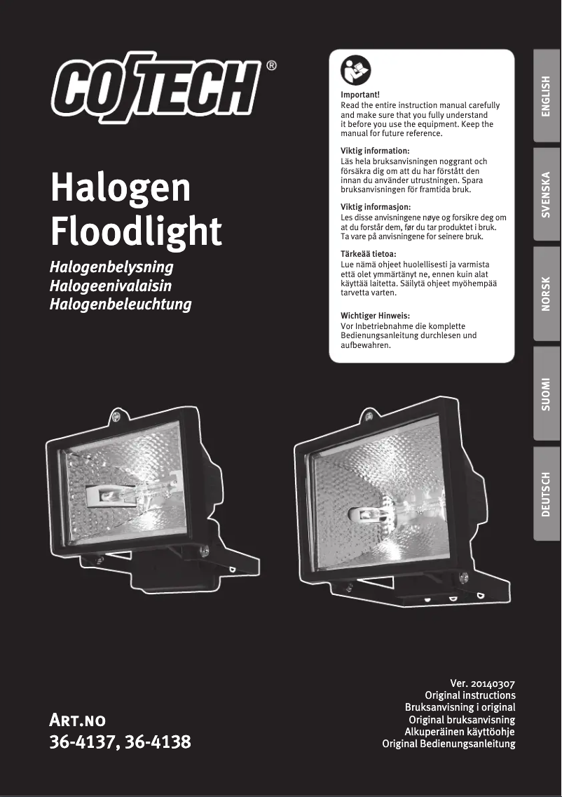 Page n°1 - Manuel utilisateur Cotech 36-4137