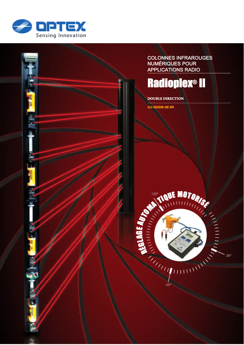 Page 1 de la notice Fiche technique Optex RADIOPLEX II