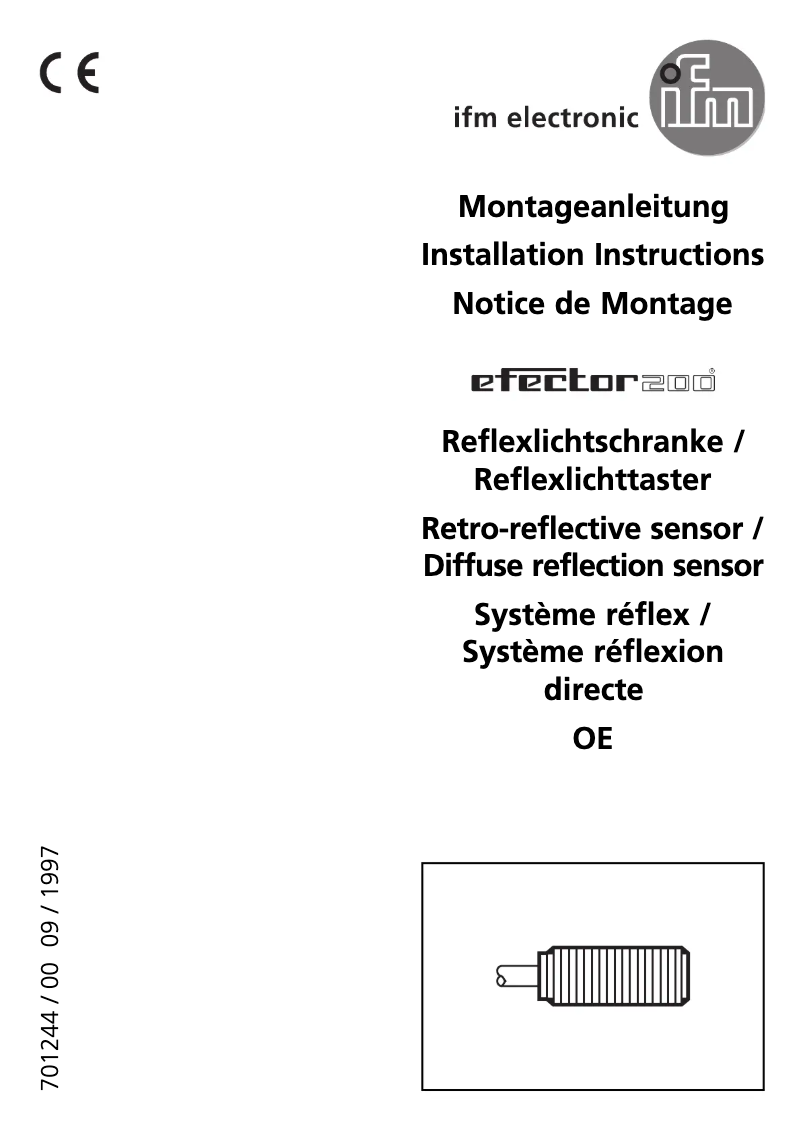 Page n°1 - Manuel utilisateur IFM OE0009