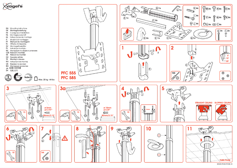 Page 1 de la notice Manuel utilisateur Vogel's PFC 555