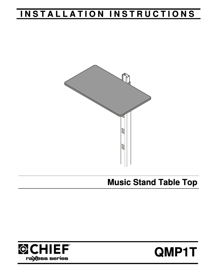 Page n°1 - Manuel utilisateur Chief QMP1TB
