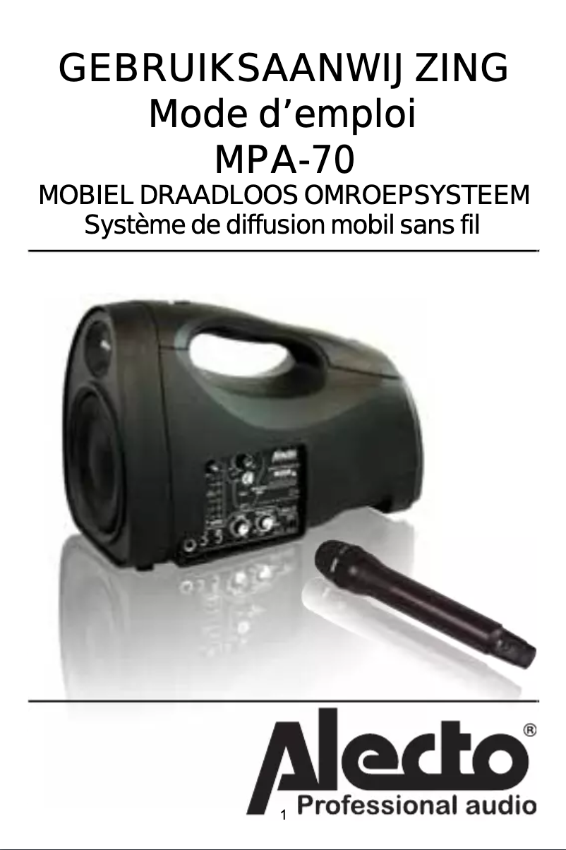 Image de la première page du manuel de l'appareil MPA-70