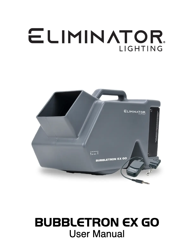 Page n°1 - Manuel utilisateur Eliminator Lighting Bubbletron EX Go