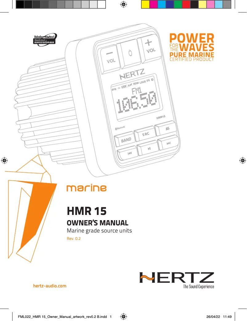 Page 1 de la notice Manuel utilisateur Hertz HMR 15