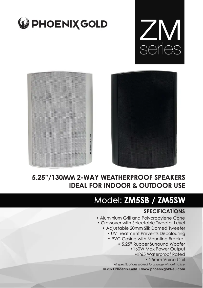 Page 1 de la notice Manuel utilisateur Phoenix Gold ZM5SW