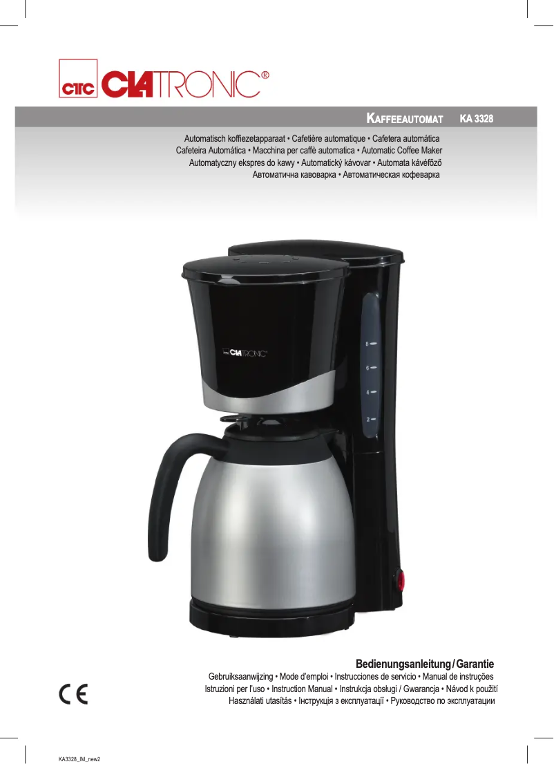 Page 1 de la notice Manuel utilisateur Clatronic KA 3328