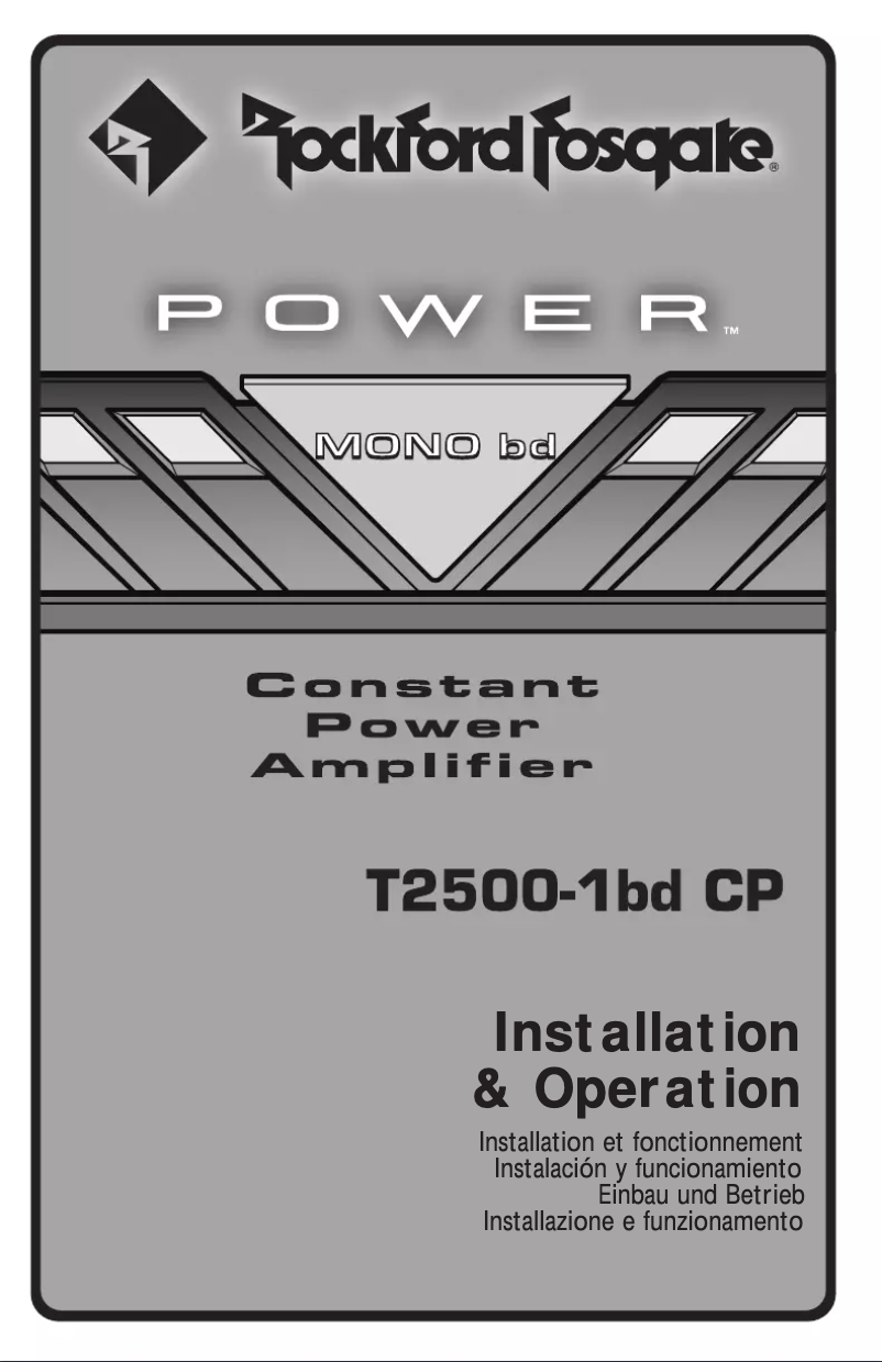 Page n°1 - Manuel utilisateur Rockford Fosgate Power T1500-1bdCP