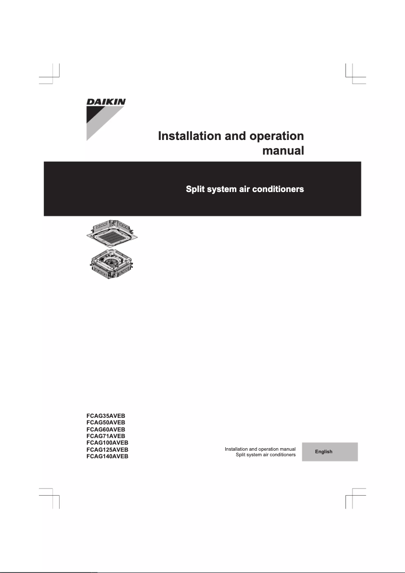 Image de la première page du manuel de l'appareil FCAG35AVEB