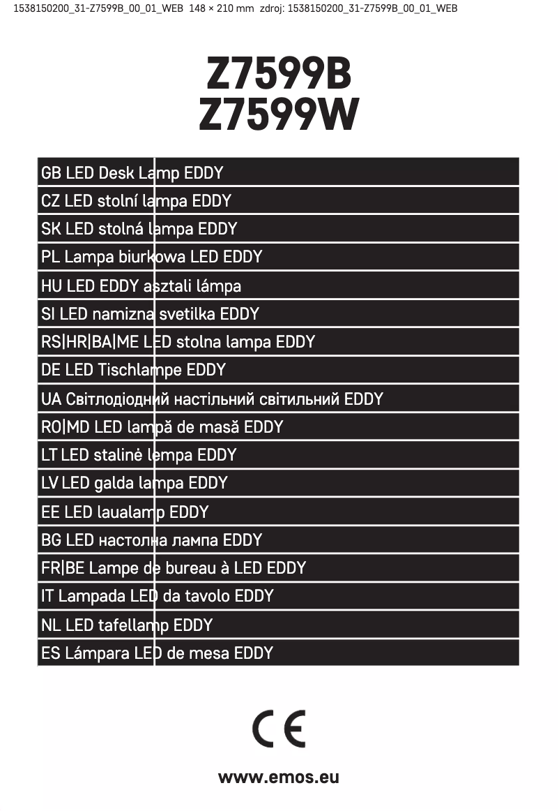 Page n°1 - Manuel utilisateur Emos Z7599B