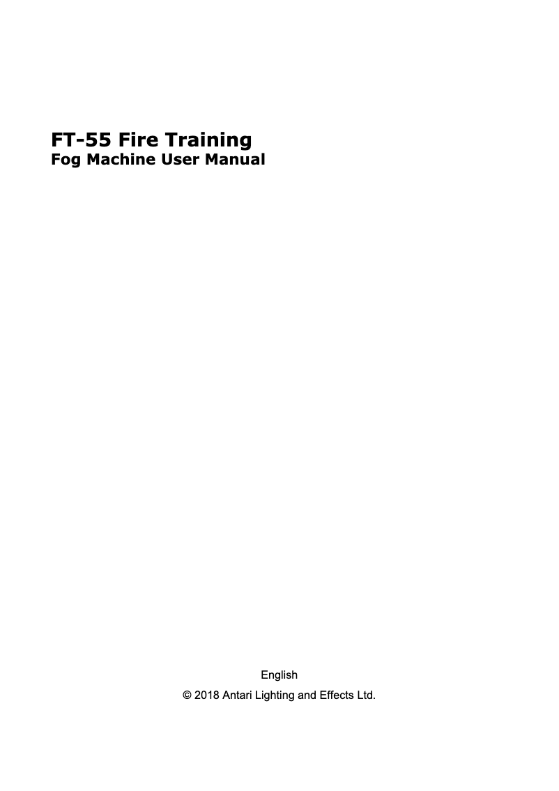 Page 1 de la notice Manuel utilisateur Antari FT-55