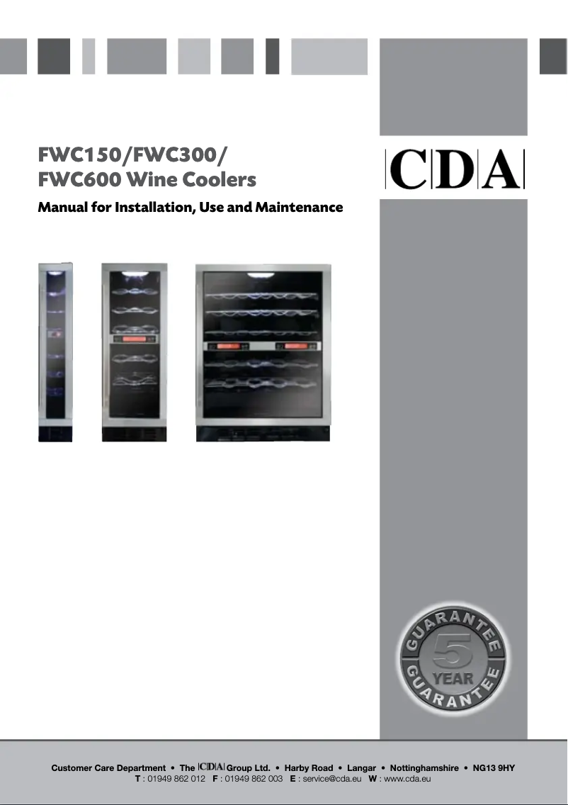 Page n°1 - Manuel utilisateur CDA FWC600