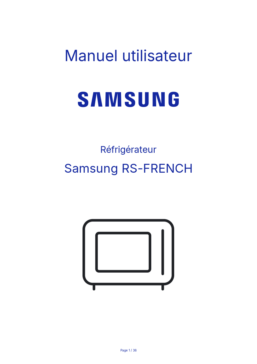 Page n°1 - Manuel utilisateur Samsung RS-FRENCH