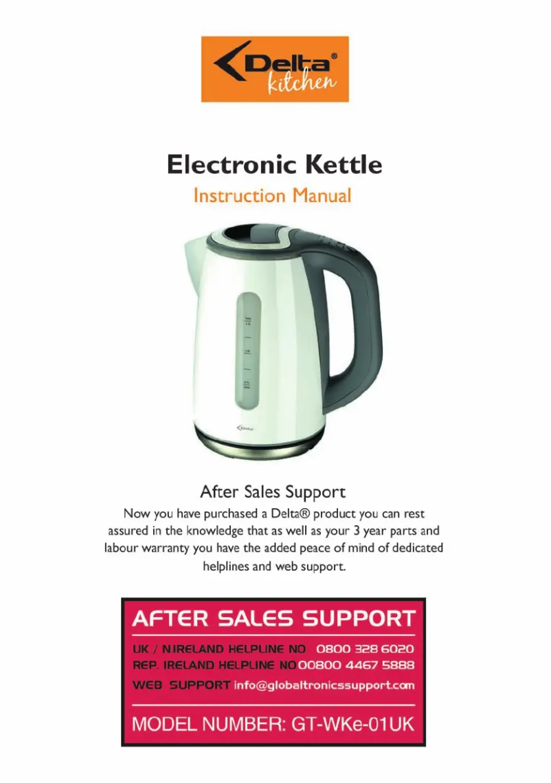 Page n°1 - Manuel utilisateur Delta GT-WKe-01UK