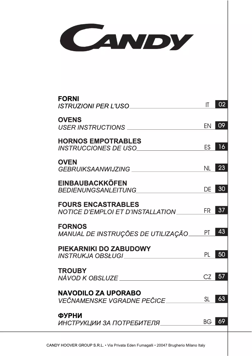 Page 1 de la notice Manuel utilisateur Candy FCP625WXL/E