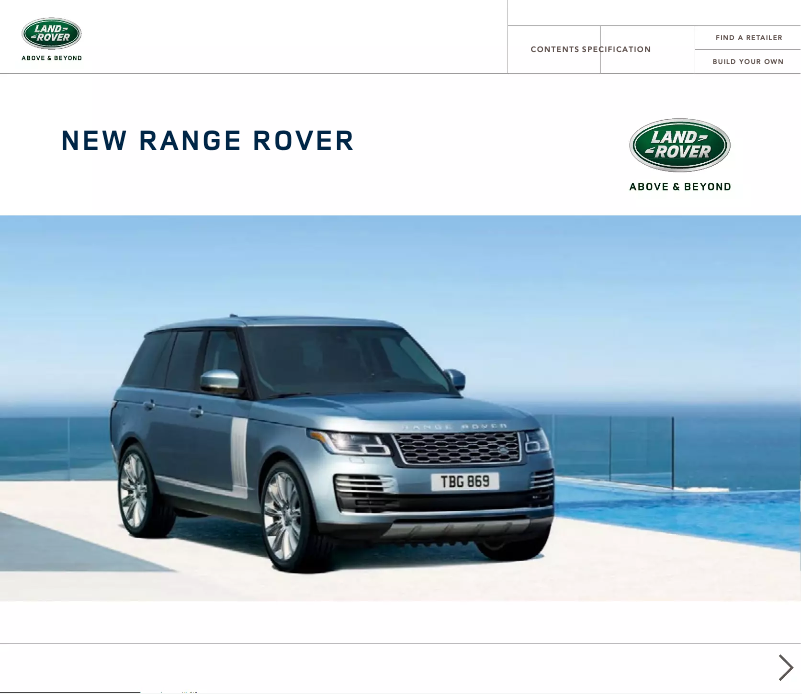 Image de la première page du manuel de l'appareil Range Rover (2019)