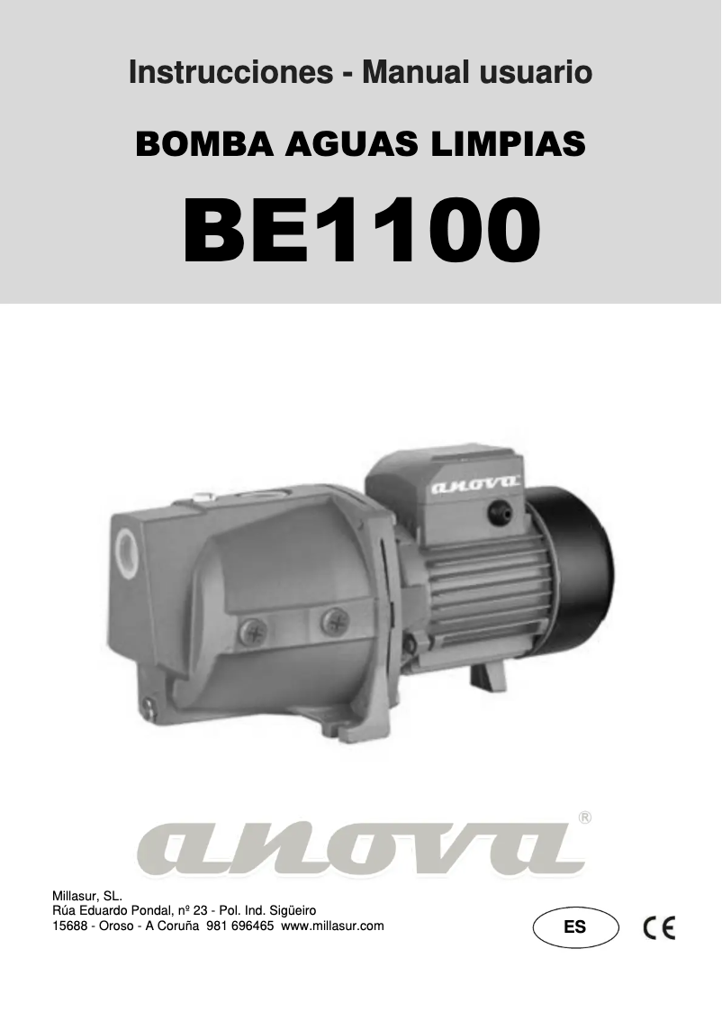 Página 1 del manual Manual de usuario Anova BE1100