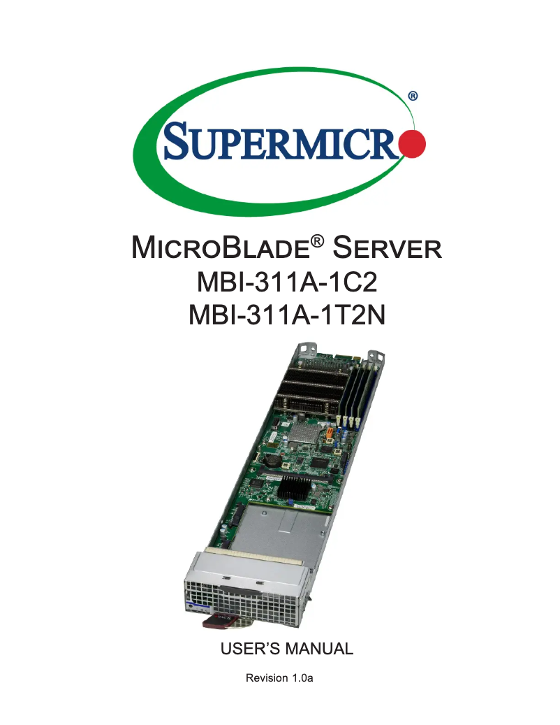 Image de la première page du manuel de l'appareil MicroBlade MBI-311A-1C2