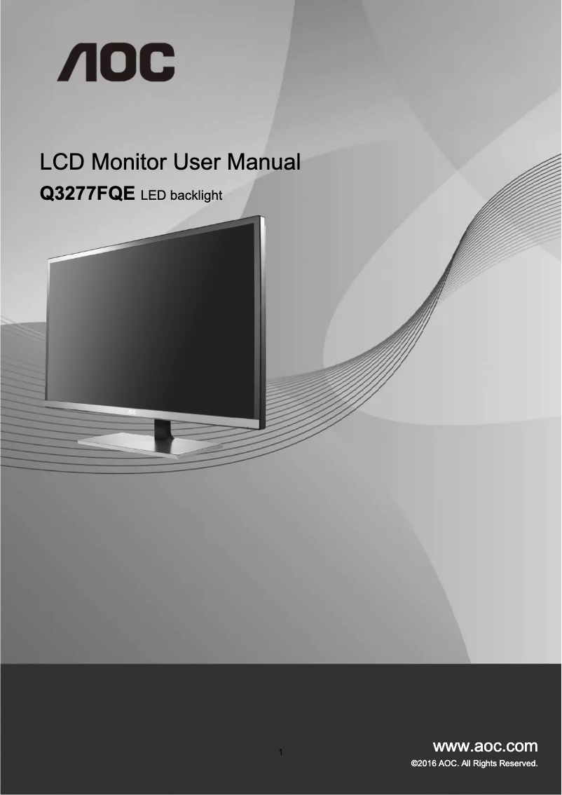 Page n°1 - Manuel utilisateur AOC Style-line Q3277FQE