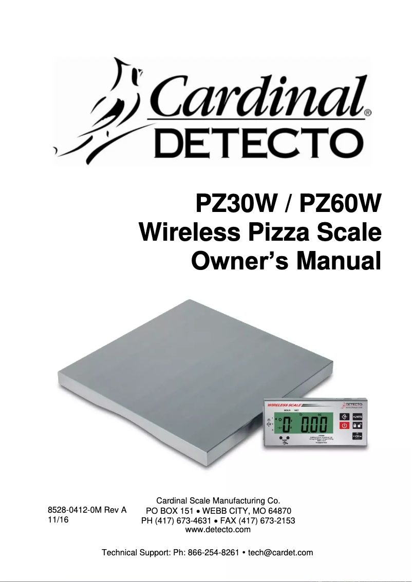 Página 1 del manual Manual de usuario Cardinal Detecto PZ30W