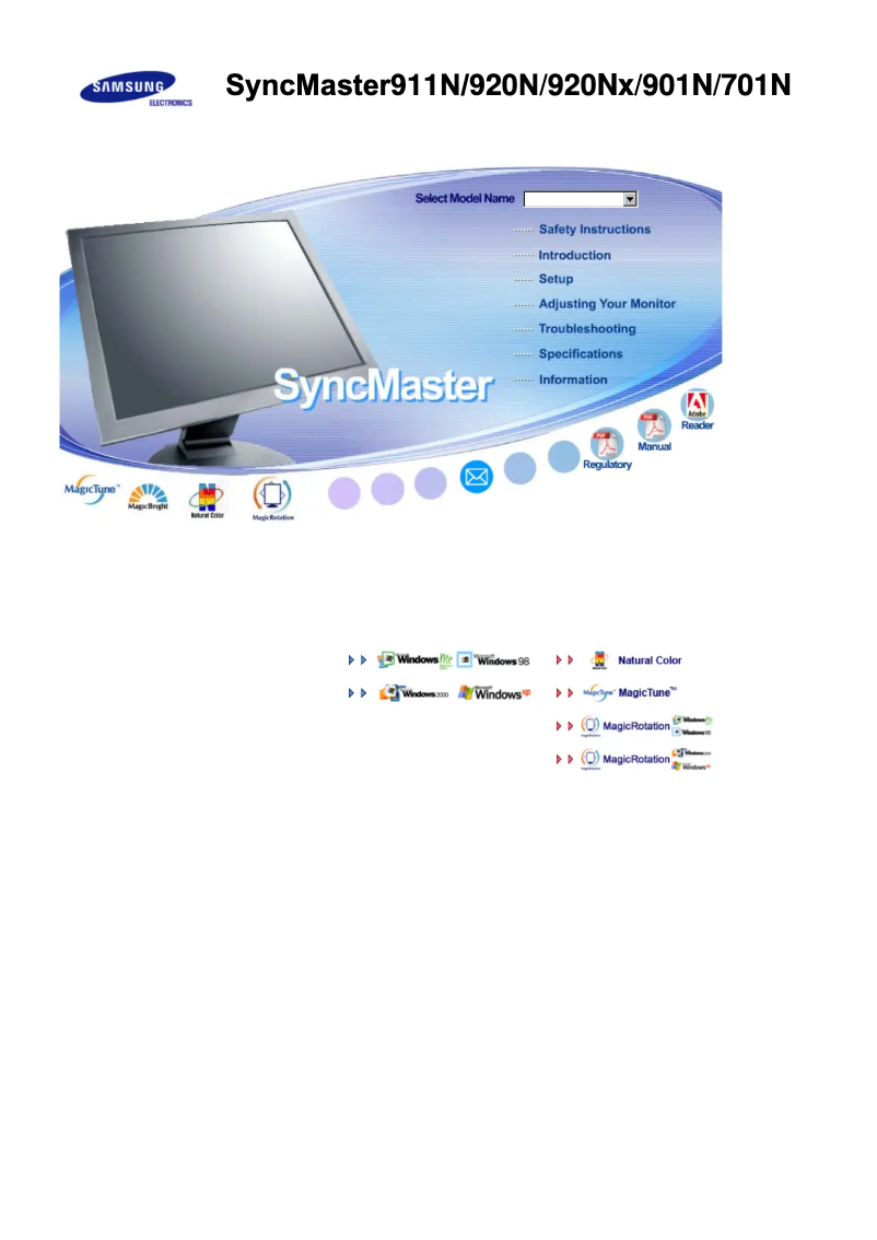 Page 1 de la notice Manuel utilisateur Samsung SyncMaster 901N