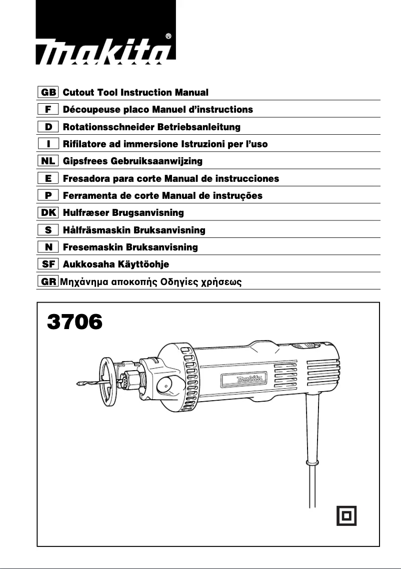 Page n°1 - Manuel utilisateur Makita 3706