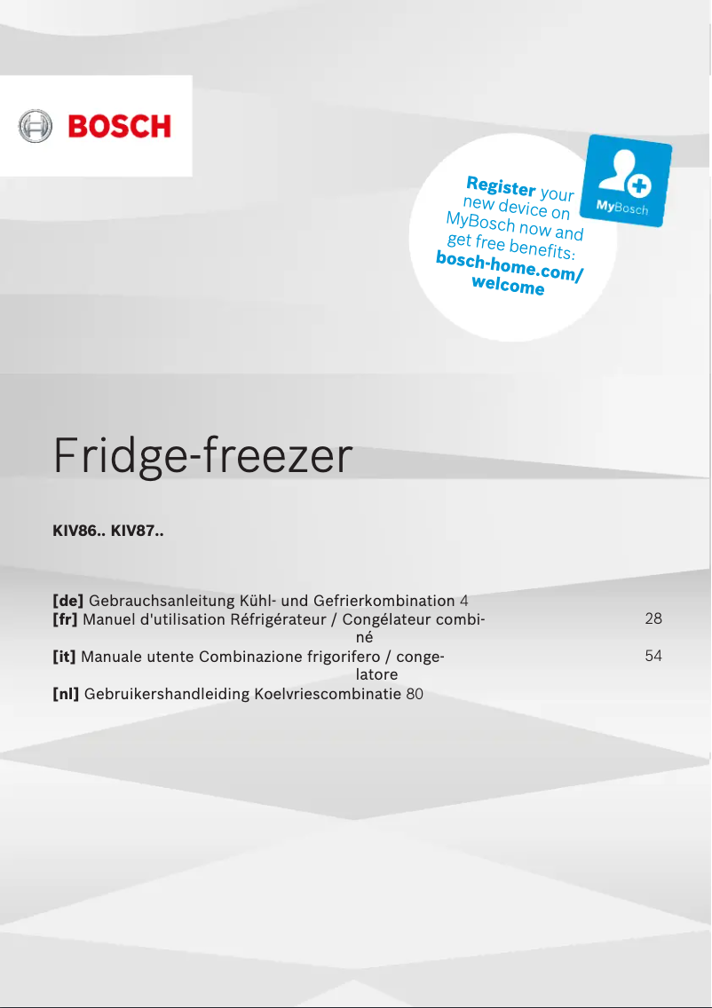 Page n°1 - Manuel utilisateur Bosch KIV87NSF0