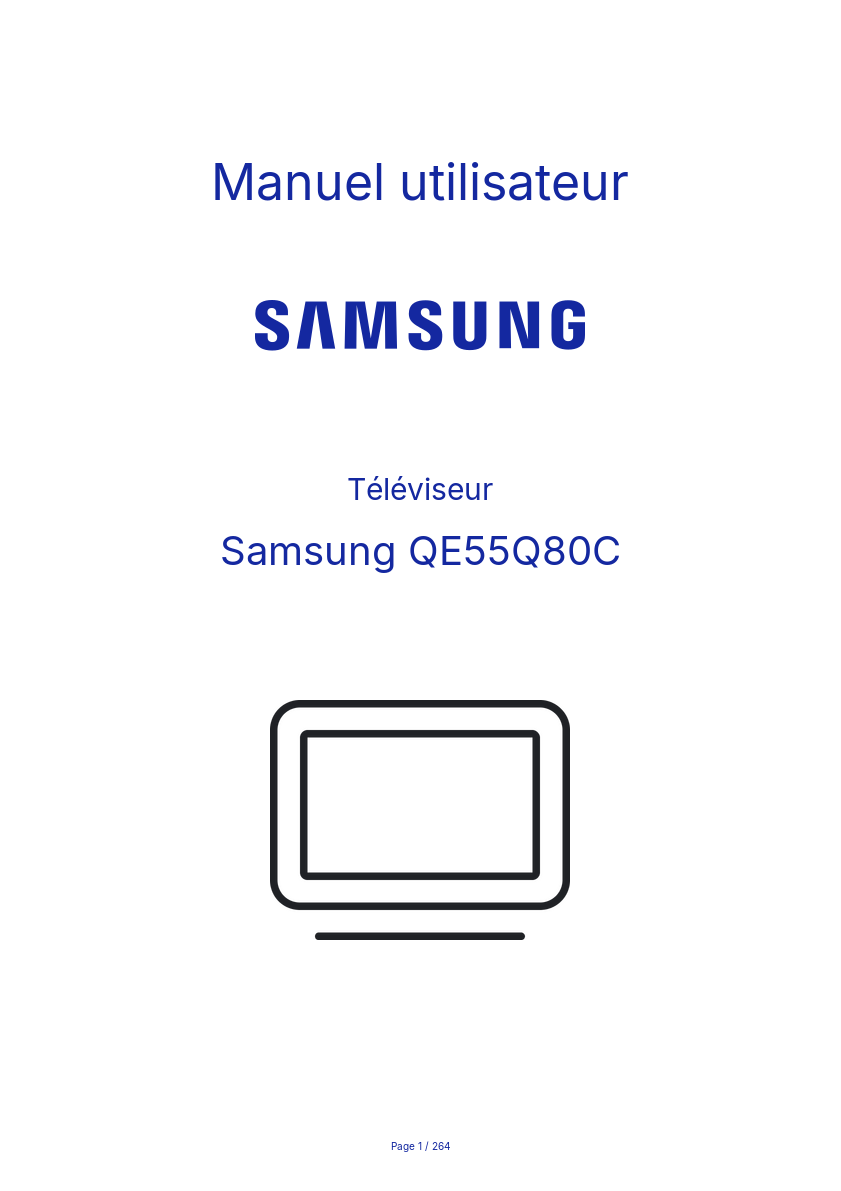 Image de la première page du manuel de l'appareil QE55Q80C