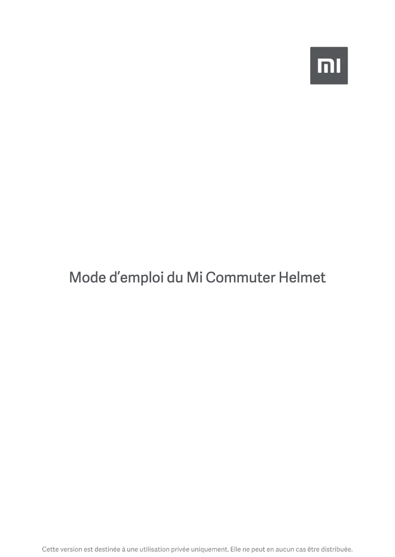 Image de la première page du manuel de l'appareil Mi Commuter Helmet