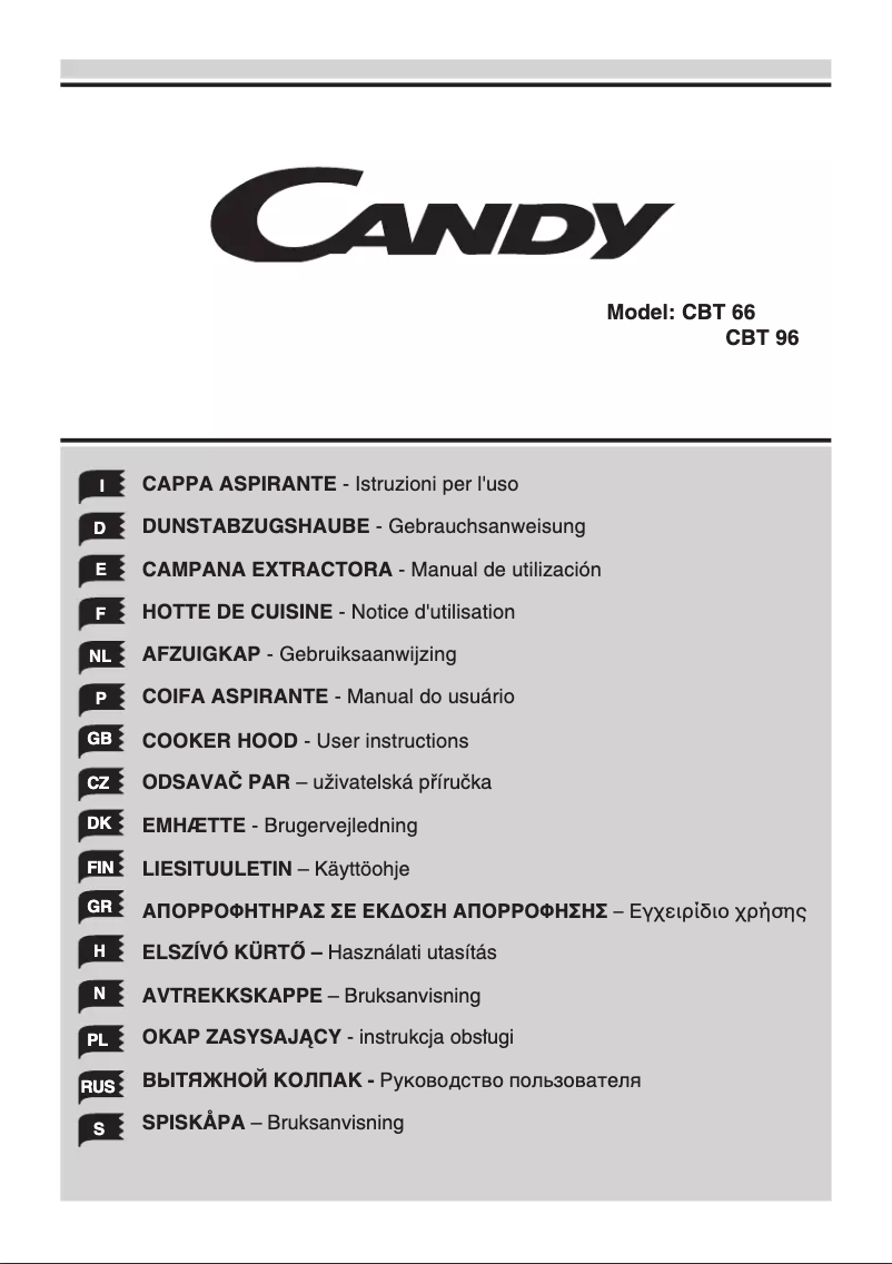 Page n°1 - Manuel utilisateur Candy CCT 67 W