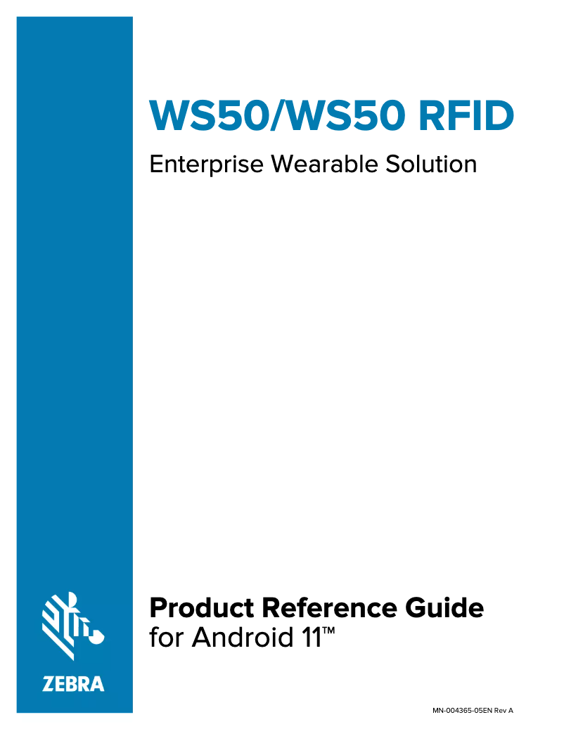 Page 1 of the manual User Manual Zebra WS50