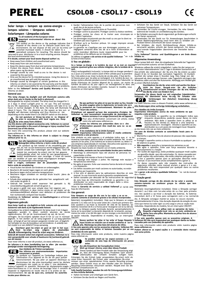 Image de la première page du manuel de l'appareil CSOL19