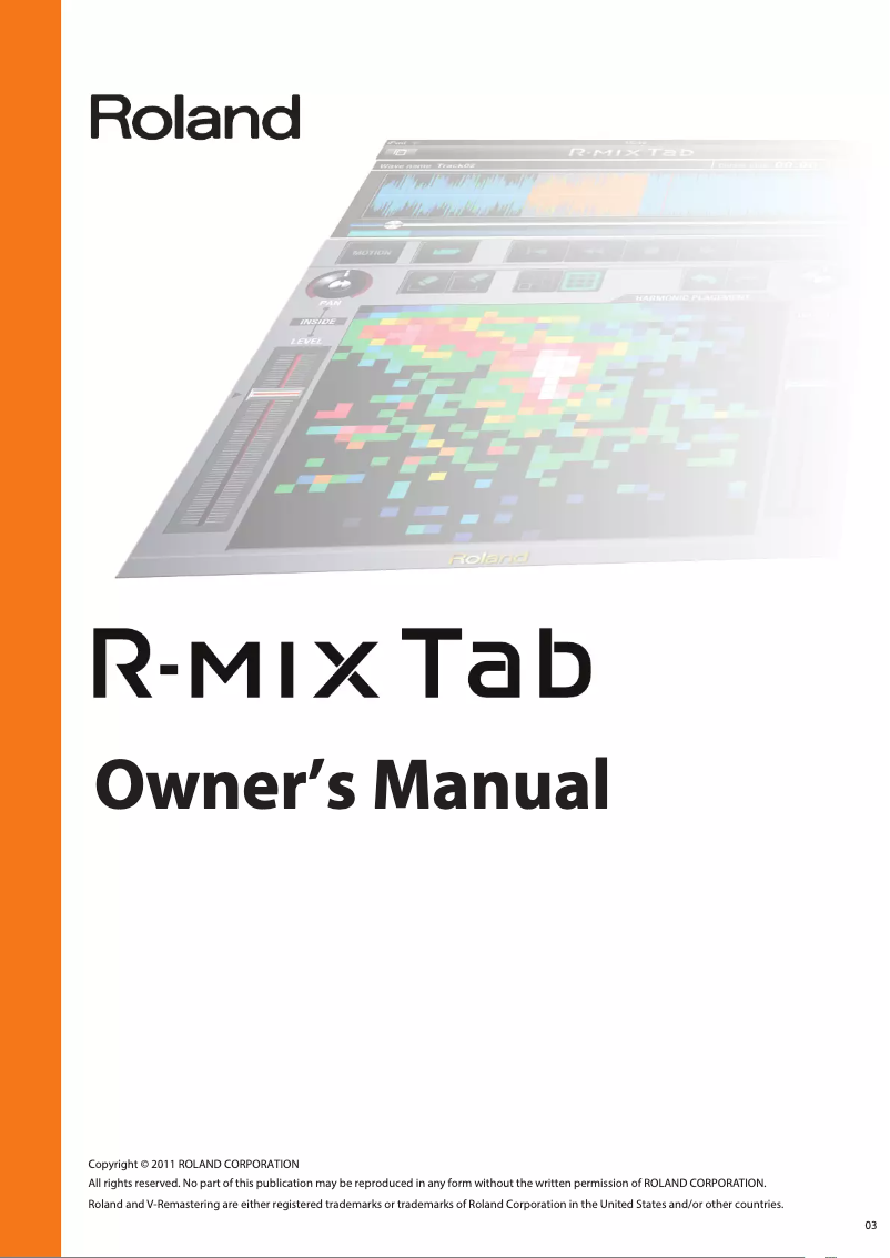 Image de la première page du manuel de l'appareil R-Mix Tab