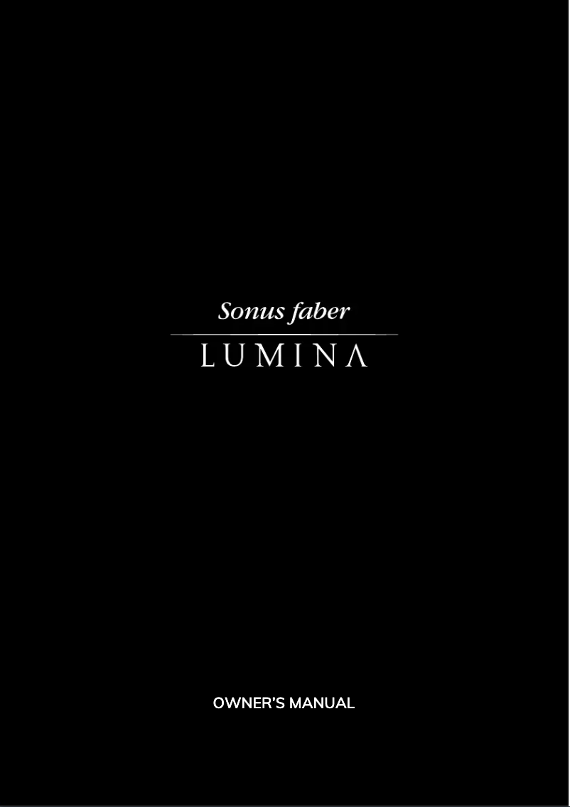 Page 1 de la notice Manuel utilisateur Sonus Faber Lumina I