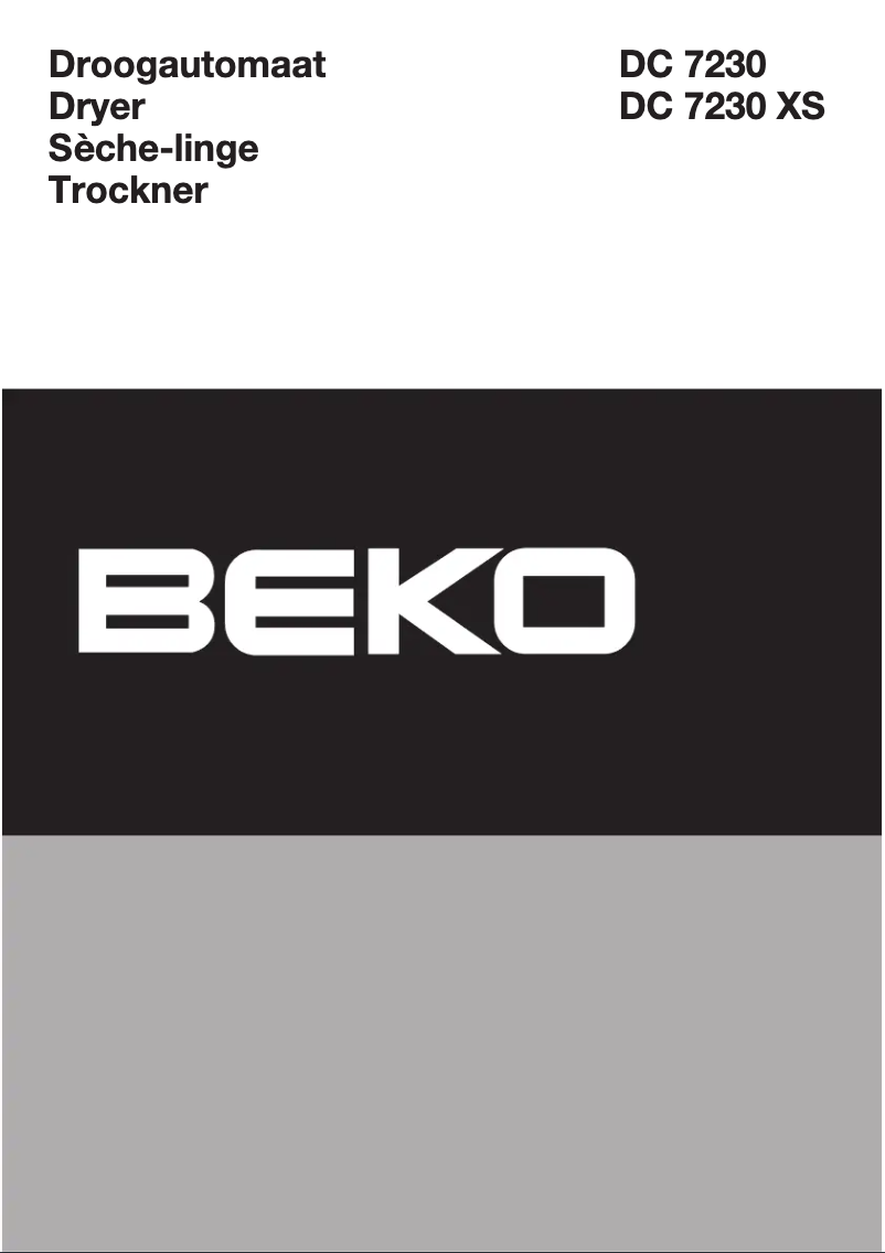Page 1 de la notice Manuel utilisateur Beko DC 7230 XS