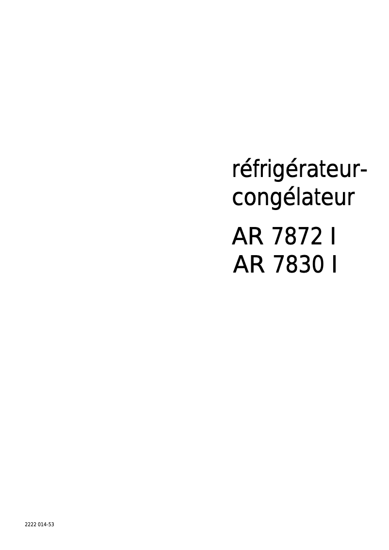 Image de la première page du manuel de l'appareil AR7830I