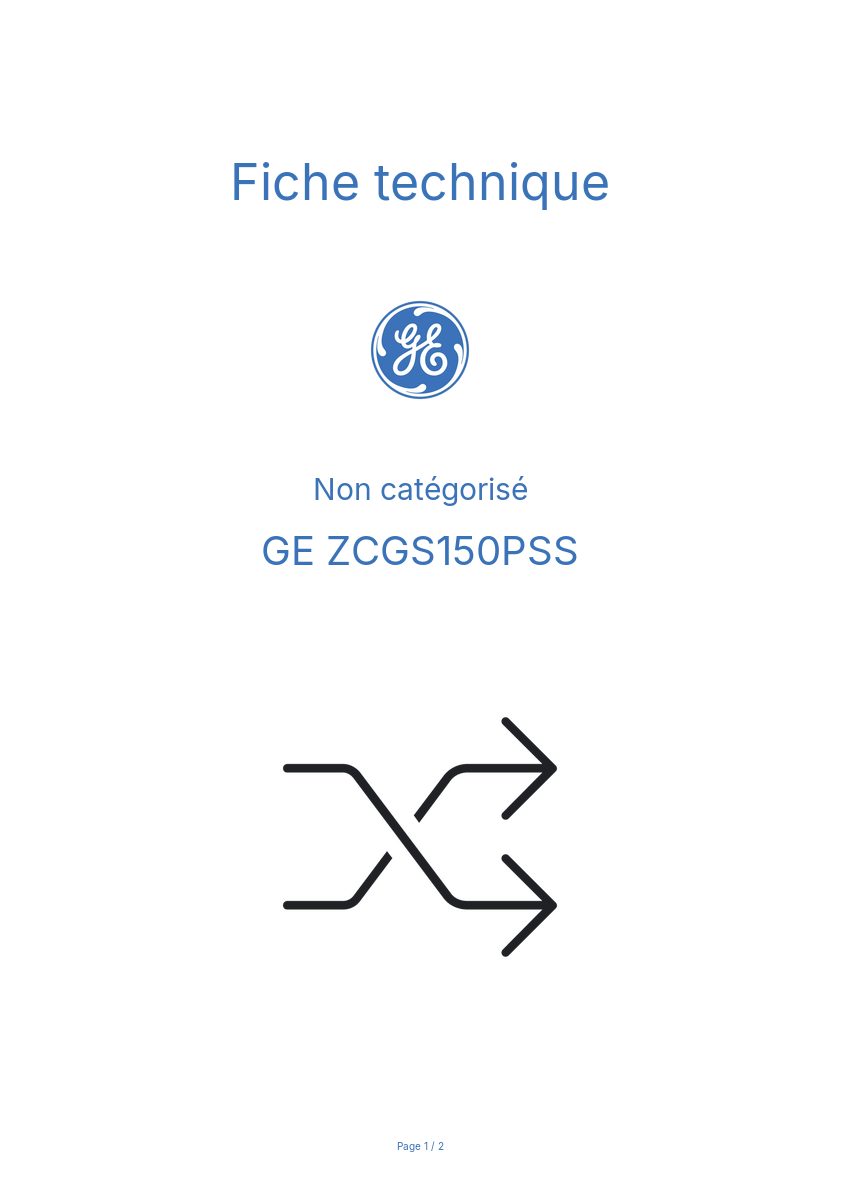 Page n°1 - Fiche technique GE ZCGS150PSS