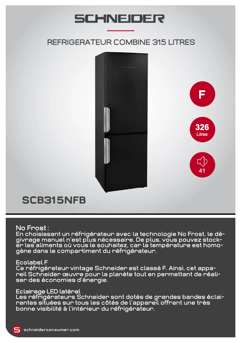 Image de la première page du manuel de l'appareil SCB315NFB