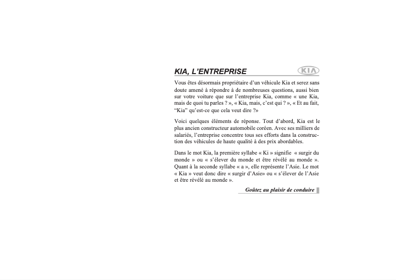 Page n°1 - Manuel utilisateur Kia Opirus (2004)