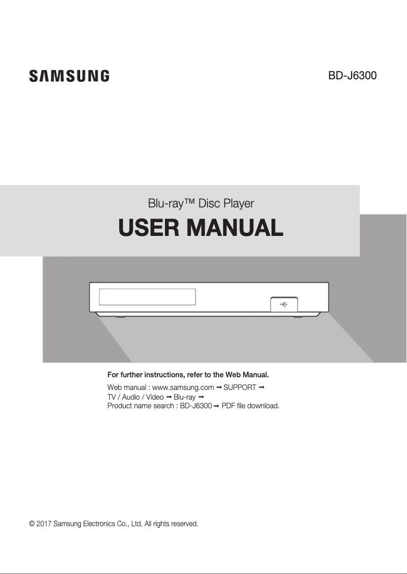 Page n°1 - Manuel utilisateur Samsung BD-J6300