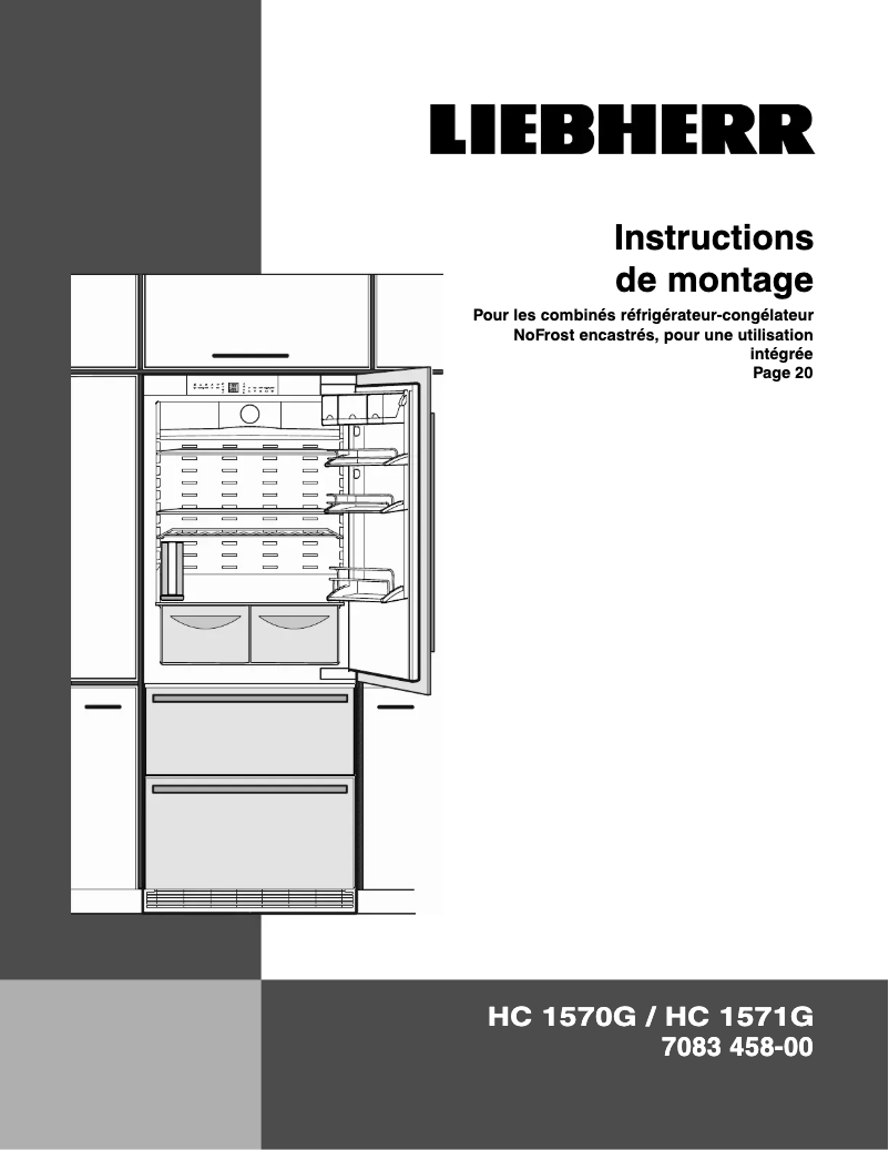 Page 1 de la notice Guide d'installation Liebherr ECN 7850