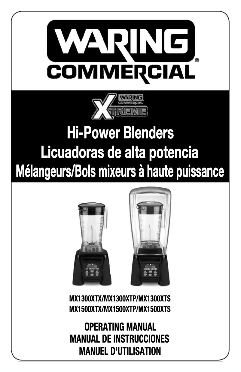 Page n°1 - Mode d'emploi Waring Commercial MX1300XTS