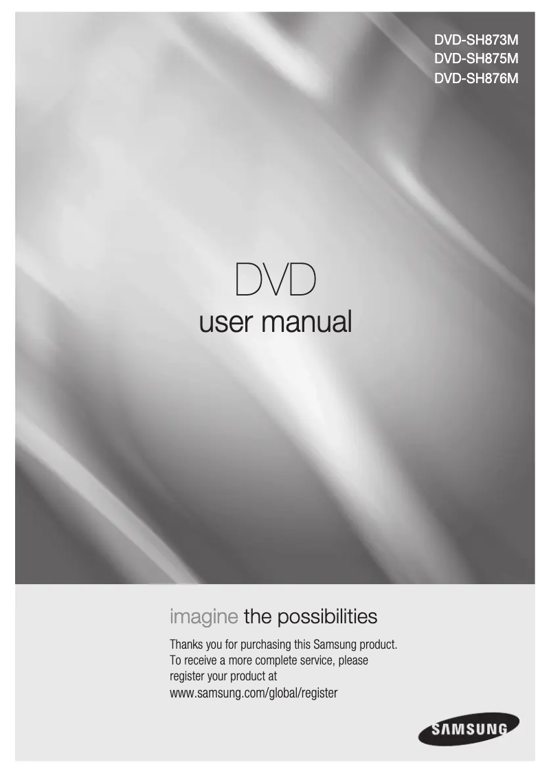Page n°1 - Manuel utilisateur Samsung DVD-SH875M