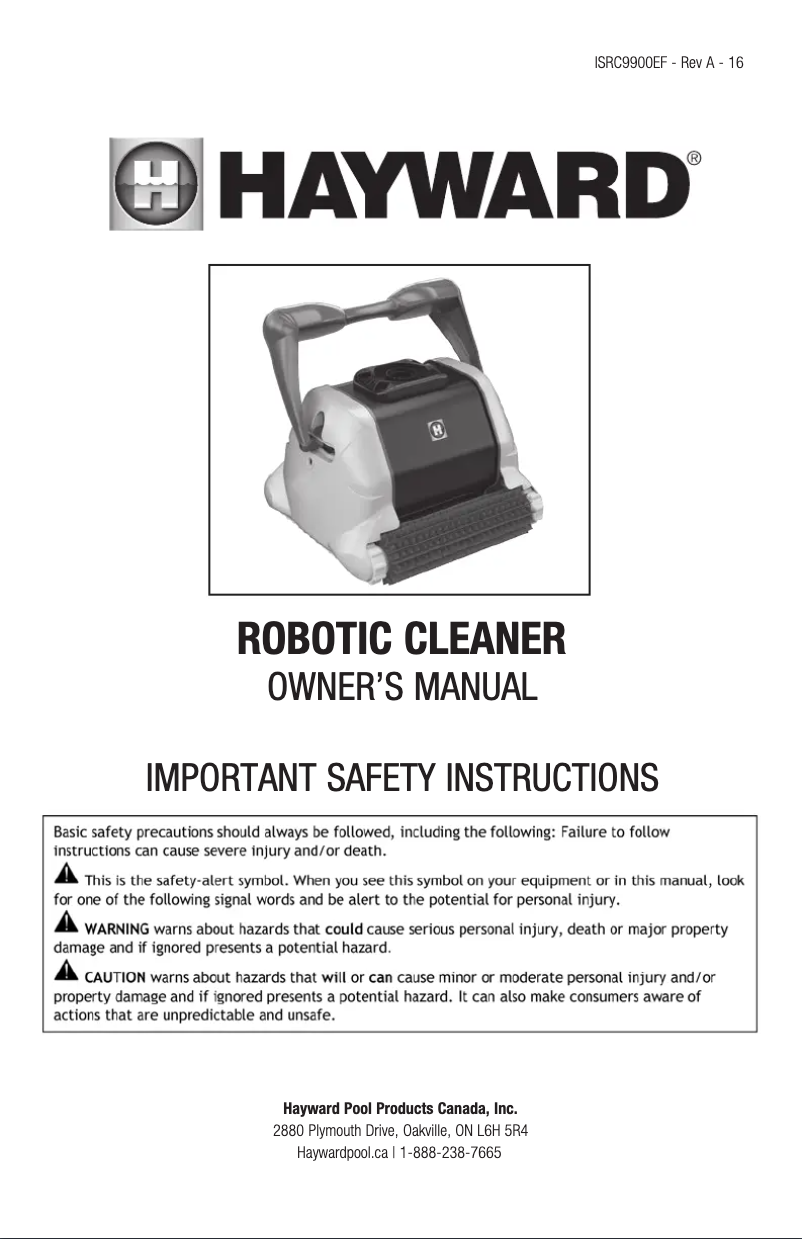 Página 1 del manual Manual de usuario Hayward AquaVac Quick Clean RC9730CTB