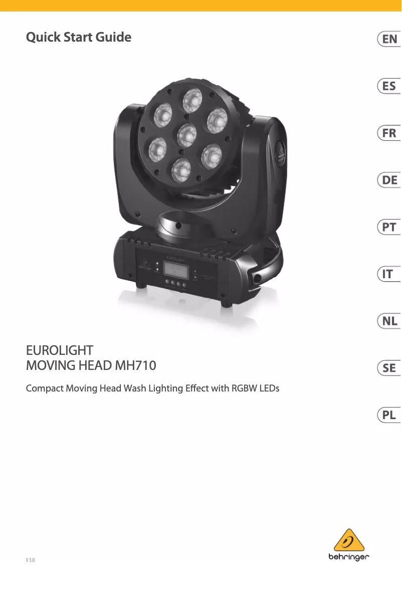 Page 1 de la notice Manuel utilisateur Behringer Eurolight Moving Head MH710