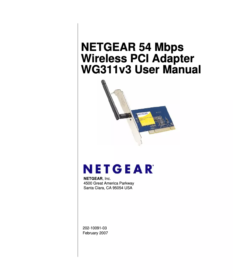 Page n°1 - Manuel utilisateur Netgear WG311v3