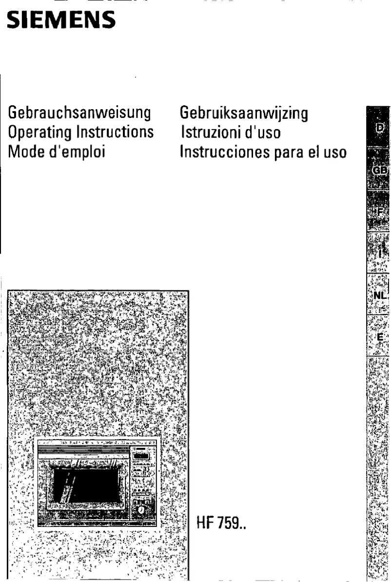 Page n°1 - Manuel utilisateur Siemens HF75920